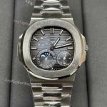 PPF V2 Patek Philippe Nautilus Grey-Blue Stainless Steel Power Reserve Watch